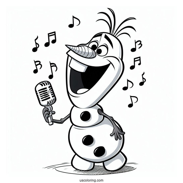 Singing Olaf Coloring Sheet