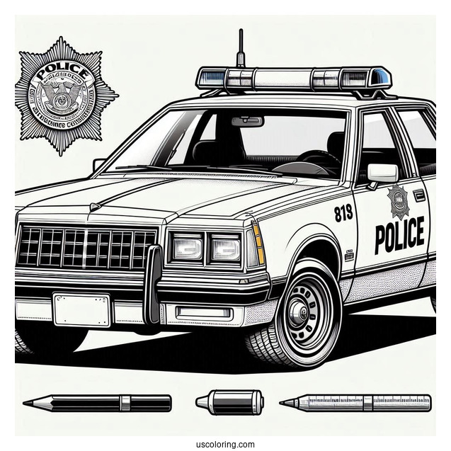 1980s Style Patrol Car To Color