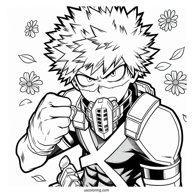 Katsuki Bakugo Of My Hero Academia Coloring Page