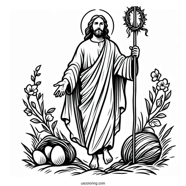 Jesus Resurrection Coloring Page