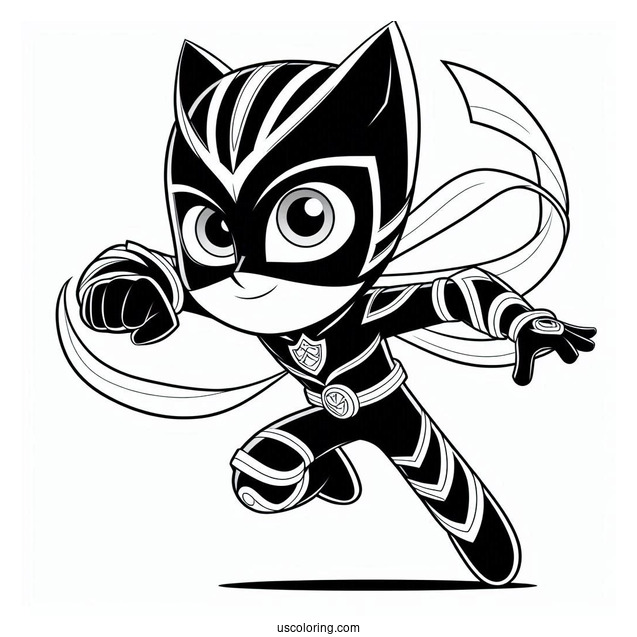 PJ Masks Coloring Page Of Night Ninja In Cool Pose