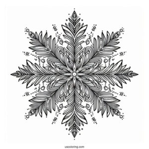 Detailed Crystal Snowflake Coloring Page