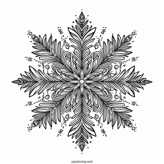 Detailed Crystal Snowflake Coloring Page