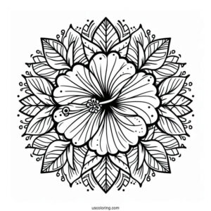 Hibiscus Flower Mandala Coloring Page