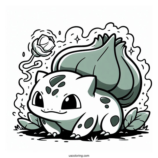 Bulbasaur Coloring Page Pokemon Card Leech Seed Attack