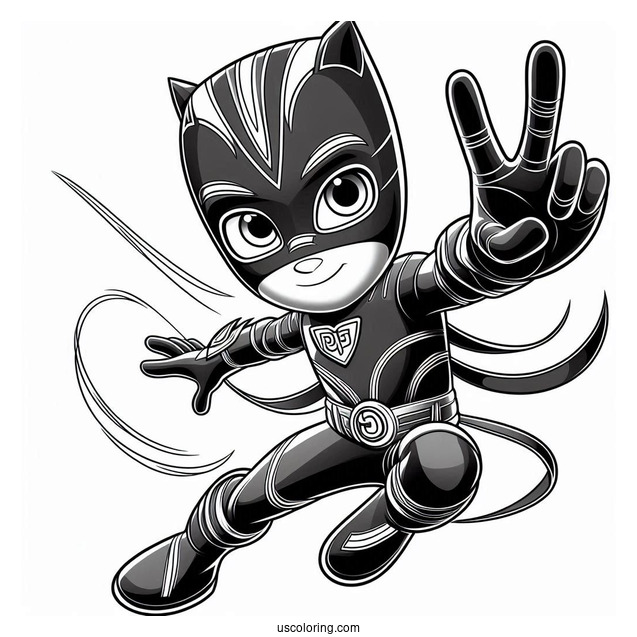 PJ Masks Coloring Page Of Night Ninja In Cool Pose