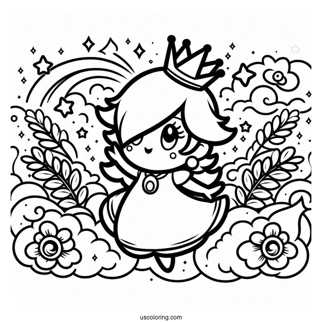 Simple Rosalina Coloring Page For Preschoolers