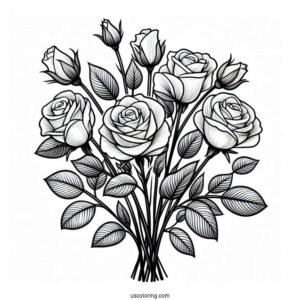 Bouquet Of Roses With Long Stems