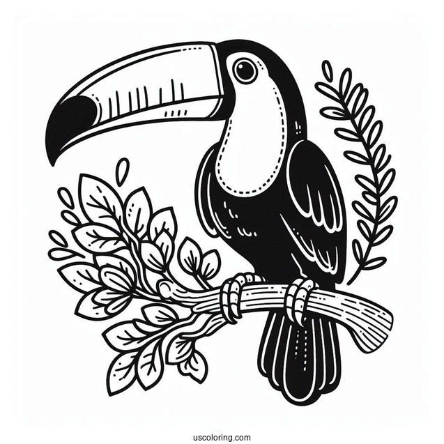 Toucan Parrot Coloring Sheet