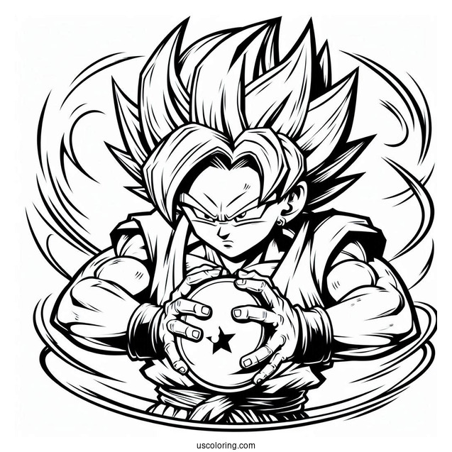 Dragon Ball Z Coloring Page With Popular Characters