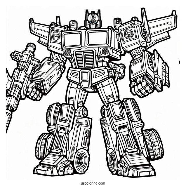 Rescue Bots Coloring Page Of Optimus Prime In Robot Form