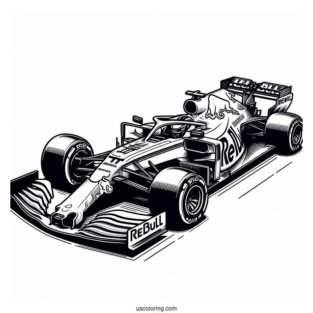 Red Bull Racing RB14 F1 Coloring Page Car