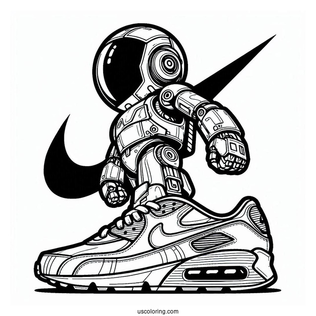 Nike Coloring Page Of Air Max Robot For Kids