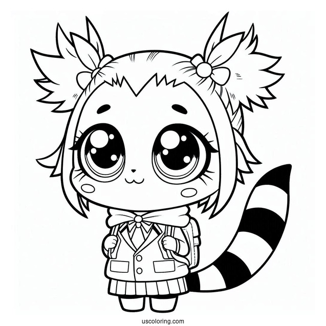 Madagascar Coloring Page Of Kawaii Eri