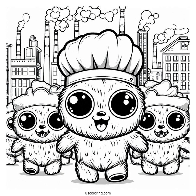 Poppy Playtime Coloring Page Of Scary Wuggles Walking In The Factory For Kids