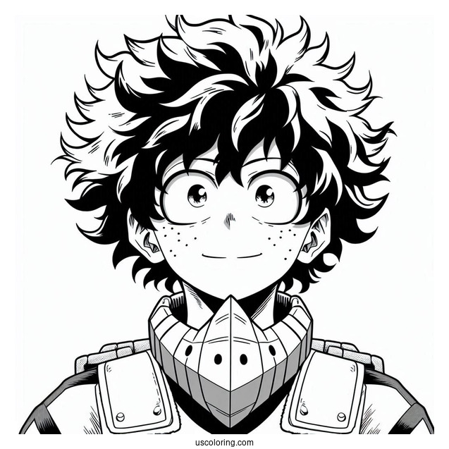 Deku Coloring Page Izuku Midoriya Of My Hero Academia
