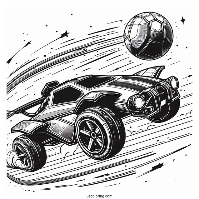 Rocket League Coloring Page Octane Zooming Towards The Ball