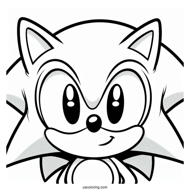 Smiling Sonic Coloring Sheet