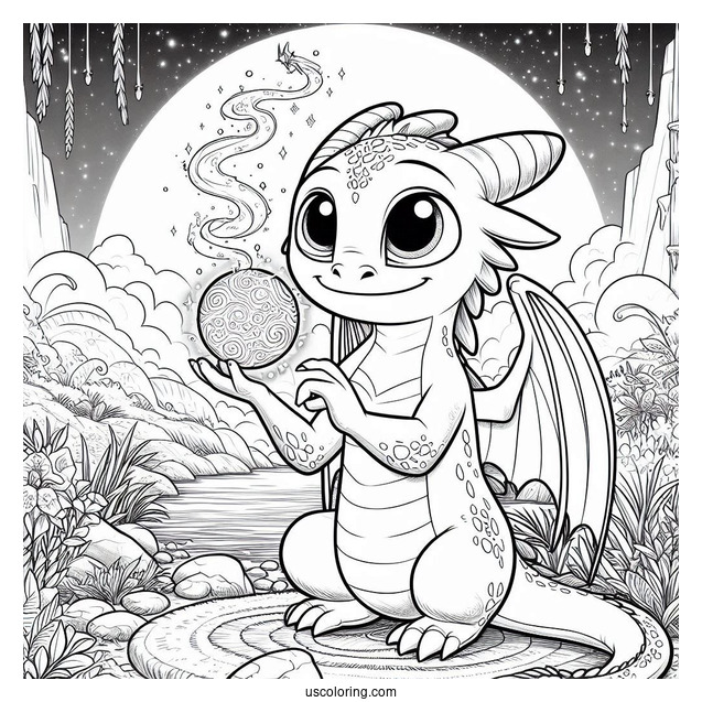 Raya And The Last Dragon Coloring Page Of Sisu Holding Magical Ball Of Water