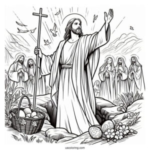 Jesus Resurrection Coloring Page