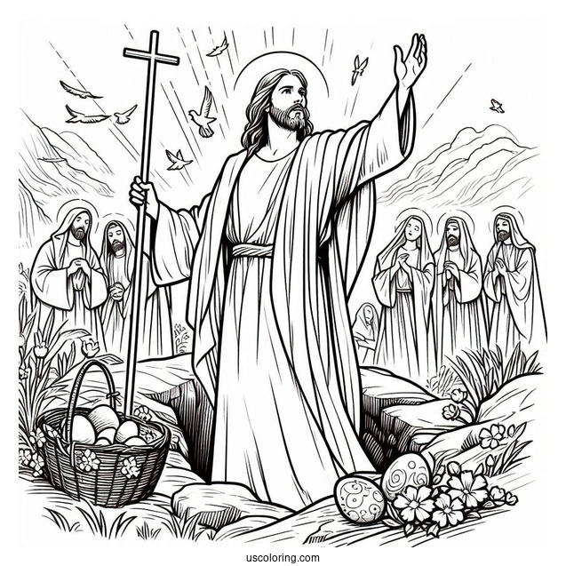 Jesus Resurrection Coloring Page