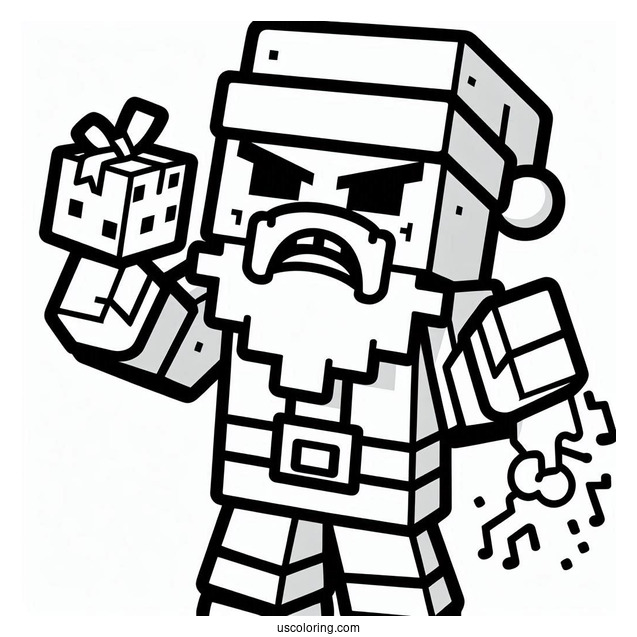 Bad Minecraft Christmas Santa Coloring