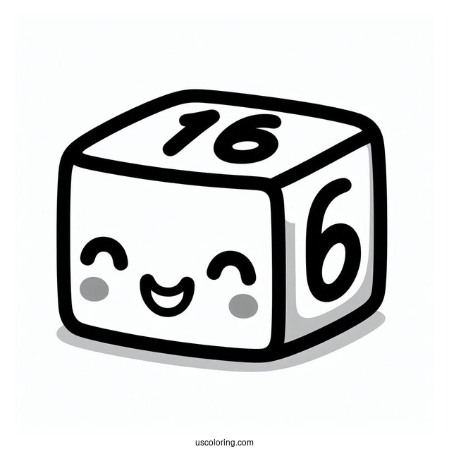 Smiling 16 Numberblocks Coloring Page