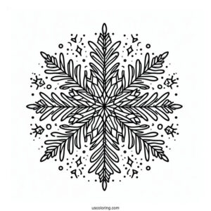 Cartoon Crystal Snowflake Coloring Page For Kids