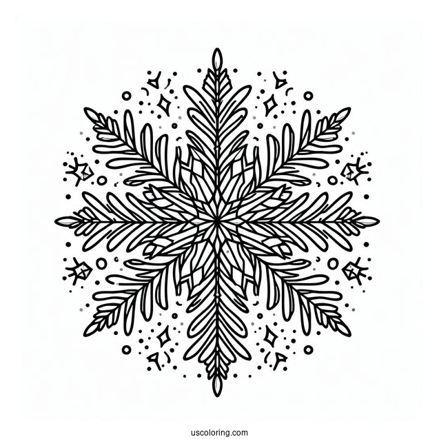 Cartoon Crystal Snowflake Coloring Page For Kids