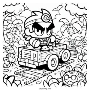 Brawl Stars Coloring Page Of Rumble Jungle