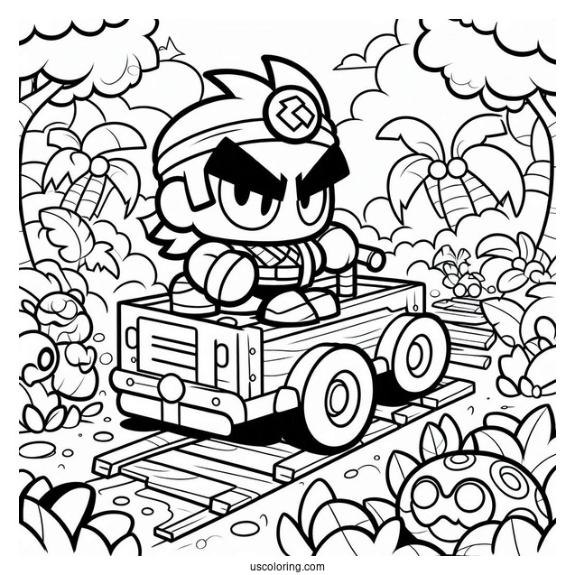 Brawl Stars Coloring Page Of Rumble Jungle