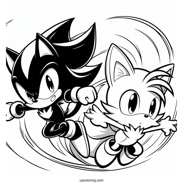 Shadow Fighting Tails Coloring Page