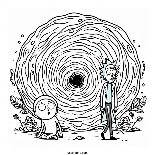 Morty Next To Wormhole With Pursed Lips