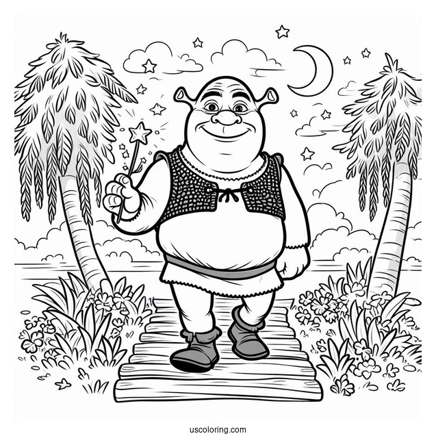 Coloring Page Of Shrek For Preschoolers