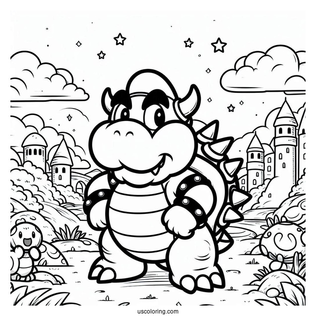 Bowser Coloring Sheet For Kids