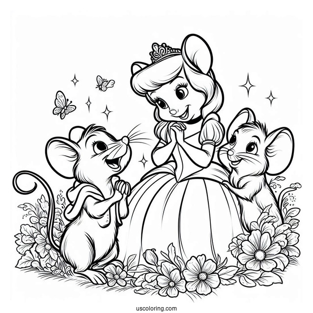 Gus And Jaq Mice Coloring Page For Kids