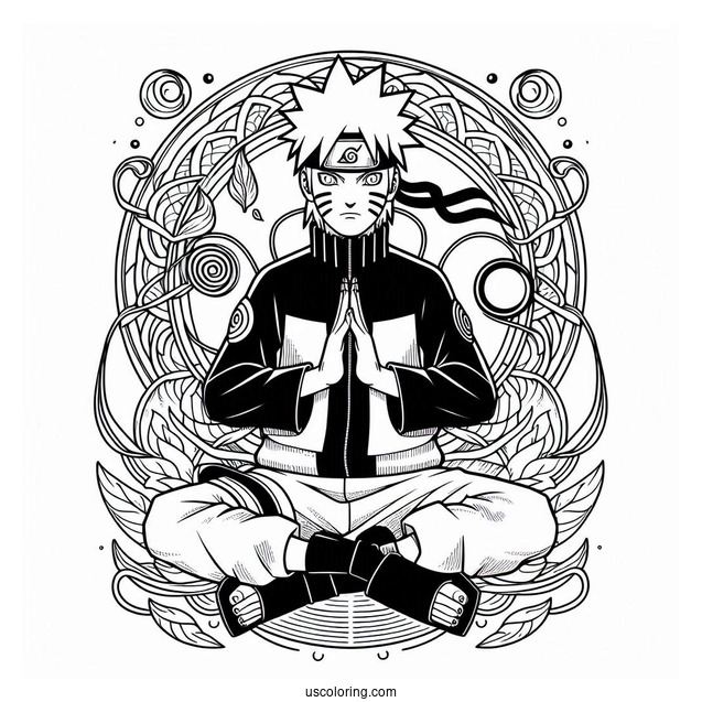 Naruto Coloring Page Of Six Paths Sage Mode