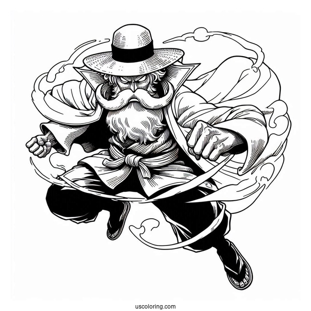 One Piece Coloring Page Of Old Sabo In Fighting Stance