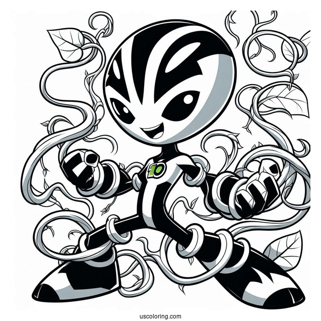 Ben 10 Coloring Page Of Wildvine Alien Form