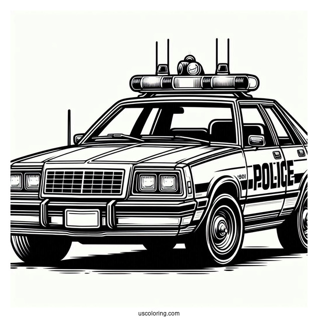 1980s Style Patrol Car To Color
