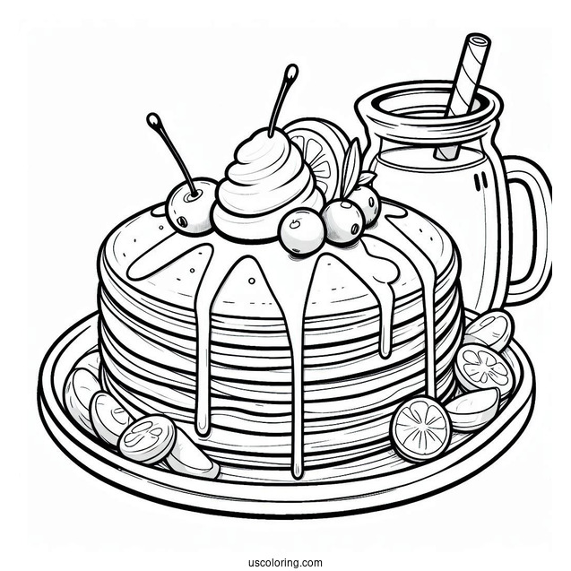 Pancakes Coloring Page