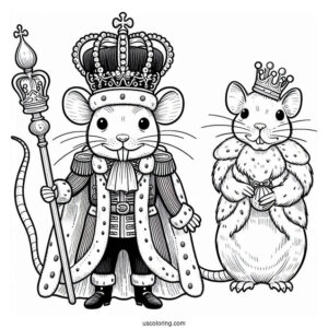 Nutcracker Coloring Page Of Rat King In Royal Robes With His Crown And Scepter