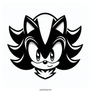 Simple Shadow Sonic Coloring Page The Hedgehog Face For Kids