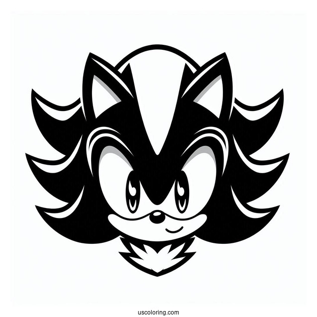 Simple Shadow Sonic Coloring Page The Hedgehog Face For Kids