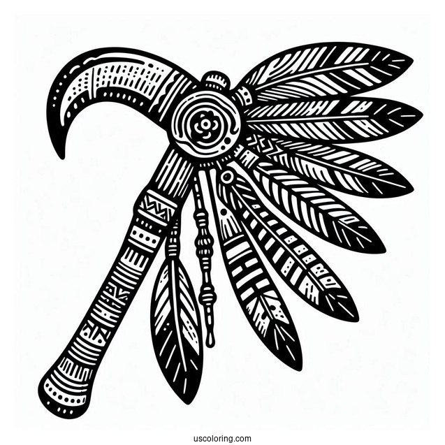 Native American Coloring Page Tomahawk For Kids