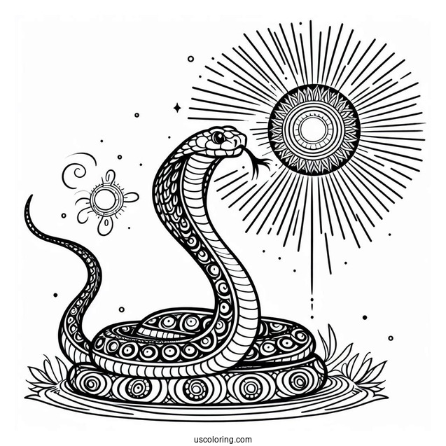 King Cobra Snake To Color