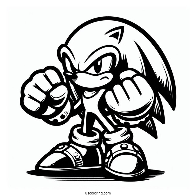 Knuckles From Sonic Coloring Sheet(1)