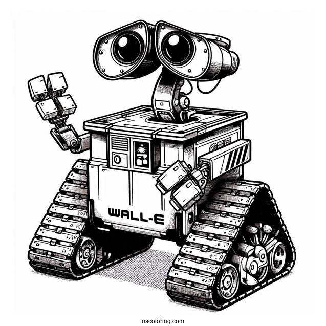 Wall-E And Eve Robot Coloring Page