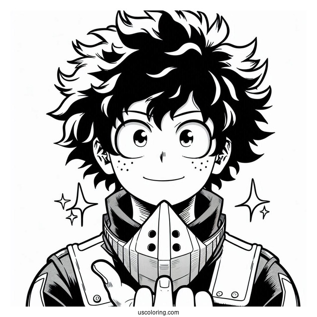 Deku Coloring Page Izuku Midoriya Of My Hero Academia