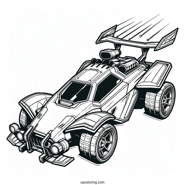 Rocket League Coloring Page Of Fennec Battle Car Outline